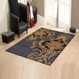 Presto Grey & Gold Polyester Carpet-35