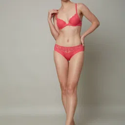 Vero Moda Intimates Pink Lace Medium Coverage Push-Up Bra image 4