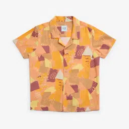 HOP Kids by Westside Orange Abstract Patterned Shirt-picture-22