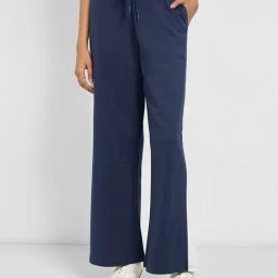 Sf Jeans By Pantaloons Silver Lake Blue Cotton Flare Fit Trackpants-image-17