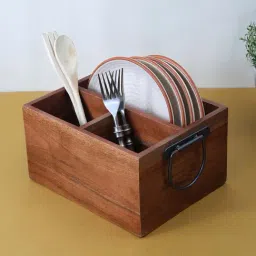 VarEesha StyleWood Brown Engineered Wood Cutlery Holder - Set of 1-15