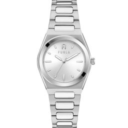 Furla Women Silver-Toned Dial & Silver Toned Stainless Steel Textured Straps Analogue Watch-image-98