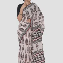 Kalakari India Off-White Cotton Printed Saree With Unstitched Blouse-picture-19