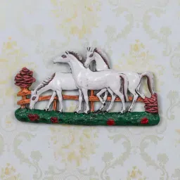 eCraftIndia Set of 3 White Horses Decorative Wall Hanging-18