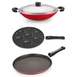 Nirlon Non-Stick Red Aluminium Cookware Gift Set-21