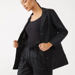 Zink London Black Straight Fit Blazer-image-54