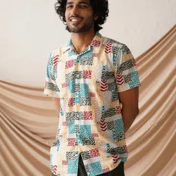 Indian Needle Multi Regular Fit Printed Shirt-image-75