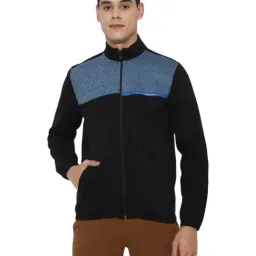 Allen Solly Black & Blue Cotton Regular Fit Colour Block Sweatshirt-image-43