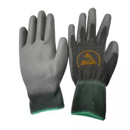 Nikko ESD M Size Polyester Liner PU Coated Palm Fit Gloves White and Gray, NWGL003-image-38