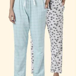 Dreamz by Pantaloons White Blue Cotton Printed Pyjamas-image-6
