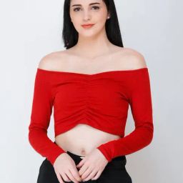 Scorpius Red Regular Fit Crop Top-image-51