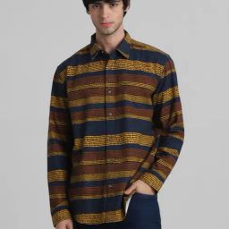 Jack & Jones Multicolored Cotton Regular Fit Striped Shirt-image-30