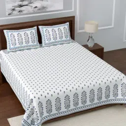 Living Roots Jaipuri Multicolor 210 TC Cotton King Bed Sheet Set with Pillow Covers-picture-7