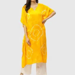 Maaesa Yellow Tie Dye Kurta-picture-43