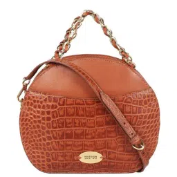 Hidesign Tan Textured Medium Sling Handbag-image-16