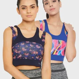 Clovia Multicolor Printed Sports Bra (Pack of 2)-image-11