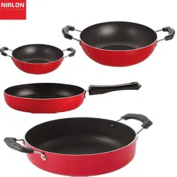 Nirlon Red Aluminium Non- Stick Cookware - Set of 4-19