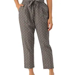 LILL Green Regular Fit Drawstring Crop Pants-picture-16