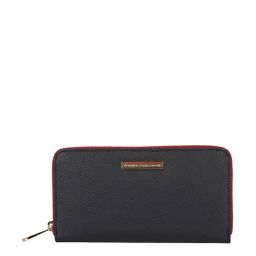 Tommy Hilfiger Black & Red Solid Zip Around Wallet for Women-image-20