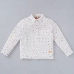 Ed-a-Mamma Kids White Cotton Printed Full Sleeves Shirt-image-35