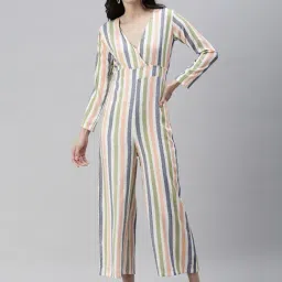 SHOWOFF Multicolor Striped Jumpsuit-35