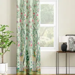 SEJ by Nisha Gupta Mint Green Polyester 9 Ft. Long Door Curtain-33