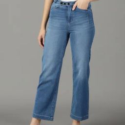 SHOWOFF Blue Straight Fit High Rise Jeans-image-25