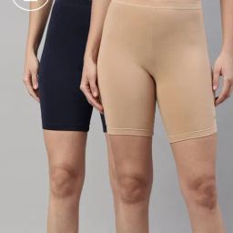TWIN BIRDS Beige & Navy Cotton Sports Shorts Pack Of 2-image-20