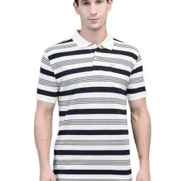 Force NXT Multicolored Cotton Regular Fit Stripes Polo T-Shirt-picture-13