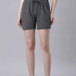 TWIN BIRDS Grey Plain Night Shorts-picture-27