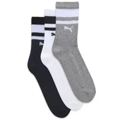 Puma Heritage Crew Multicolor Cotton Solid Large Socks - 3 Pack-image-79