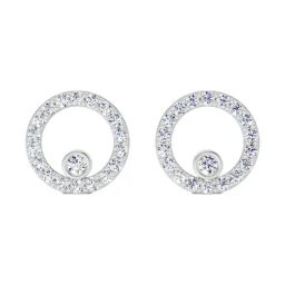 Sparkles Yellow Gold Lab Grown Diamond 14KT 1.23ct Round Stud Earring For Women-image-0