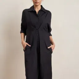 FEMMELLA Black Relaxed Fit Solid Dress-picture-16