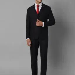 Louis Philippe Gods & Kings Black Slim Fit Checks Three Piece Suit-image-32