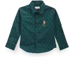 U.S. Polo Assn. Kids Green Printed Full Sleeves Shirt-picture-24
