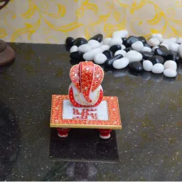 eCraftIndia Riddhi Siddhi with Swastik on Marble chowki image 1