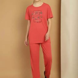 Vimal Jonney Pink Cotton Printed Sports T-Shirt Track Pant Set-26