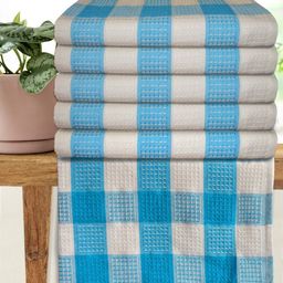 Athom Living Blue & White 5 Printed Cotton 210 GSM Bath Towel-picture-3