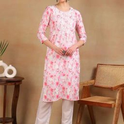Vaamsi White Embroidered Straight Kurta-image-71