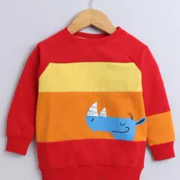 BUMZEE Red Boys Full Sleeves Cotton Sweatshirt Age - 6-12 Months-image-33