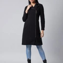DOLCE CRUDO Black Full Sleeves Coat-picture-29