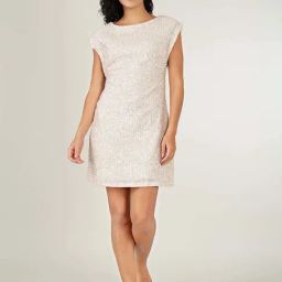 People by Pantaloons Beige Embellished A-Line Dress-image-16