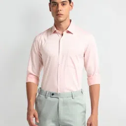 Arrow Orange Regular Fit Texture Shirt-picture-14