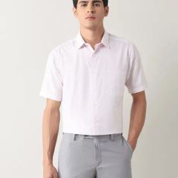Arrow Green Cotton Regular Fit Self Pattern Shirt-image-74