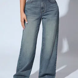 NU CLOTHS Women Jean Baggy Fit High-Rise Light Fade Stretchable Jeans-picture-17