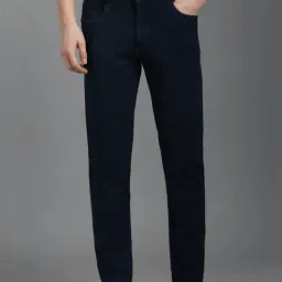 Louis Philippe Navy Cotton Slim Fit Jeans-picture-38