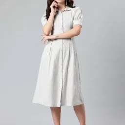 Cottinfab Grey Cotton Regular Fit Dress-image-77
