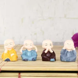 eCraftIndia Set of 4 Monk Child Buddhas image 1