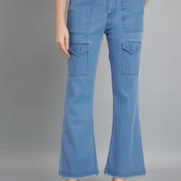 Angelfab Sky Blue Denim Flared Fit High Rise Jeans-picture-29
