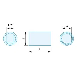 FACOM 12.7 mm (1/2 Inch) Square Drive Socket Metric 29 mm, S.29SR image 2